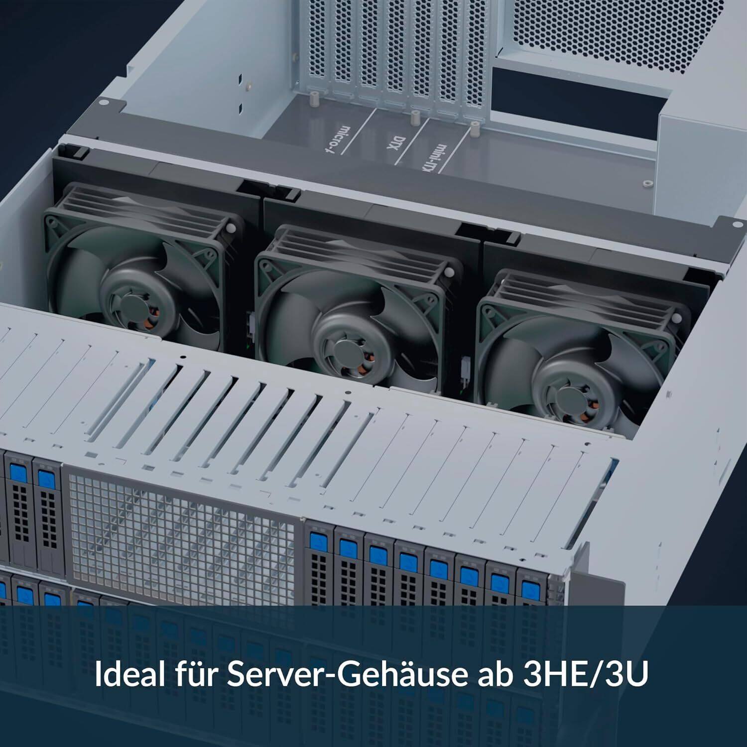 micro-4 XIO mini-I Ideal für Server-Gehäuse ab 3HE/3U