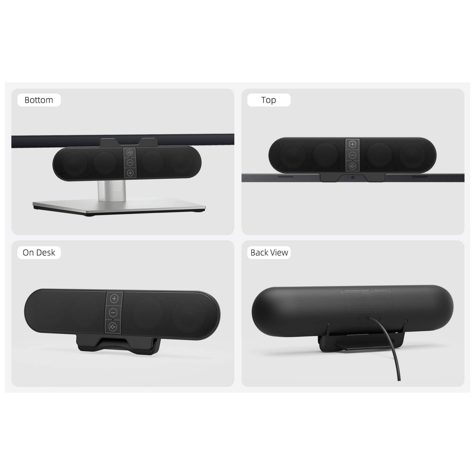 Bottom  
Top  
On Desk  
Back View