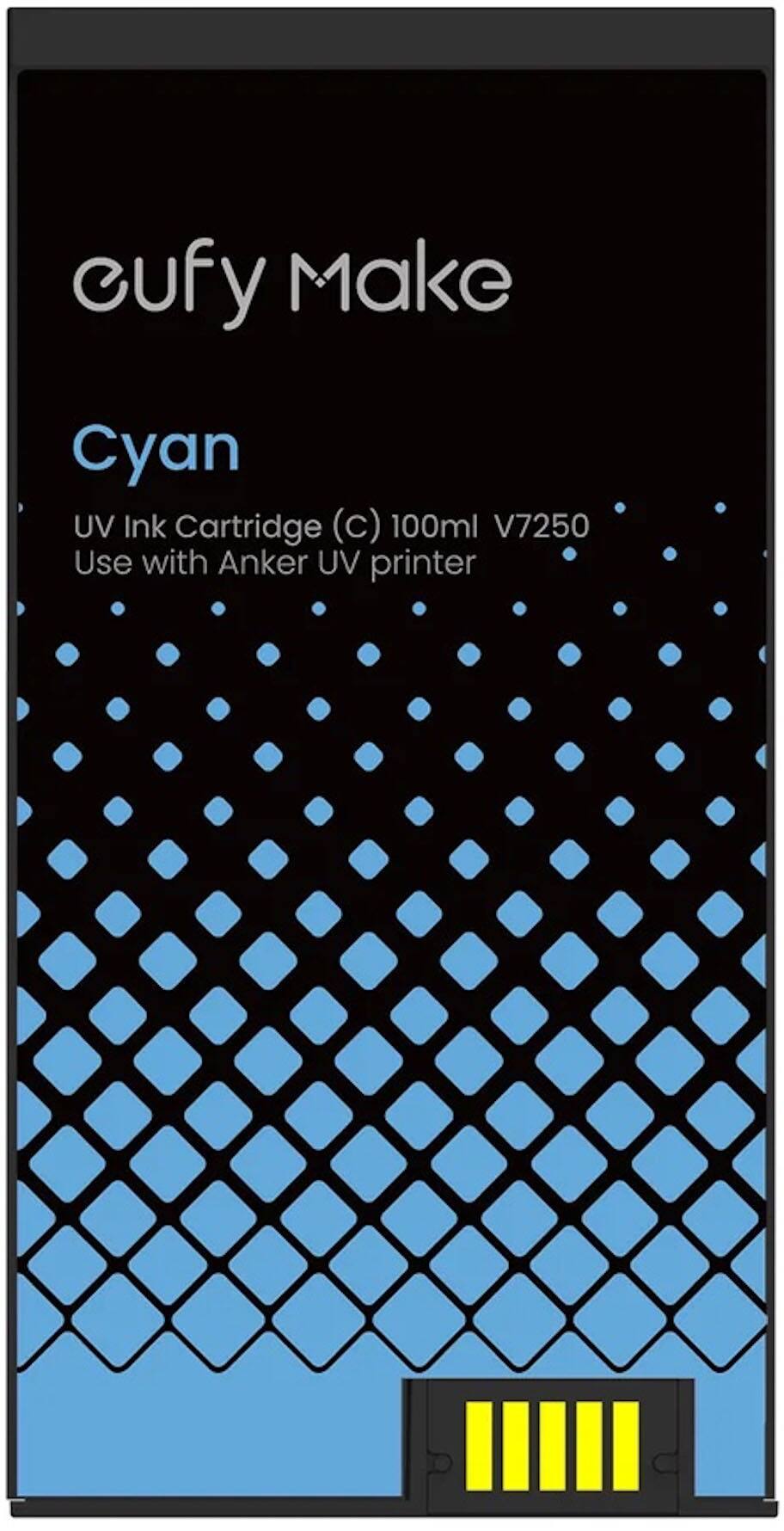 cufy Make Cyan UV Ink Cartridge (C) 100ml V7250  
Use with Anker UV printer