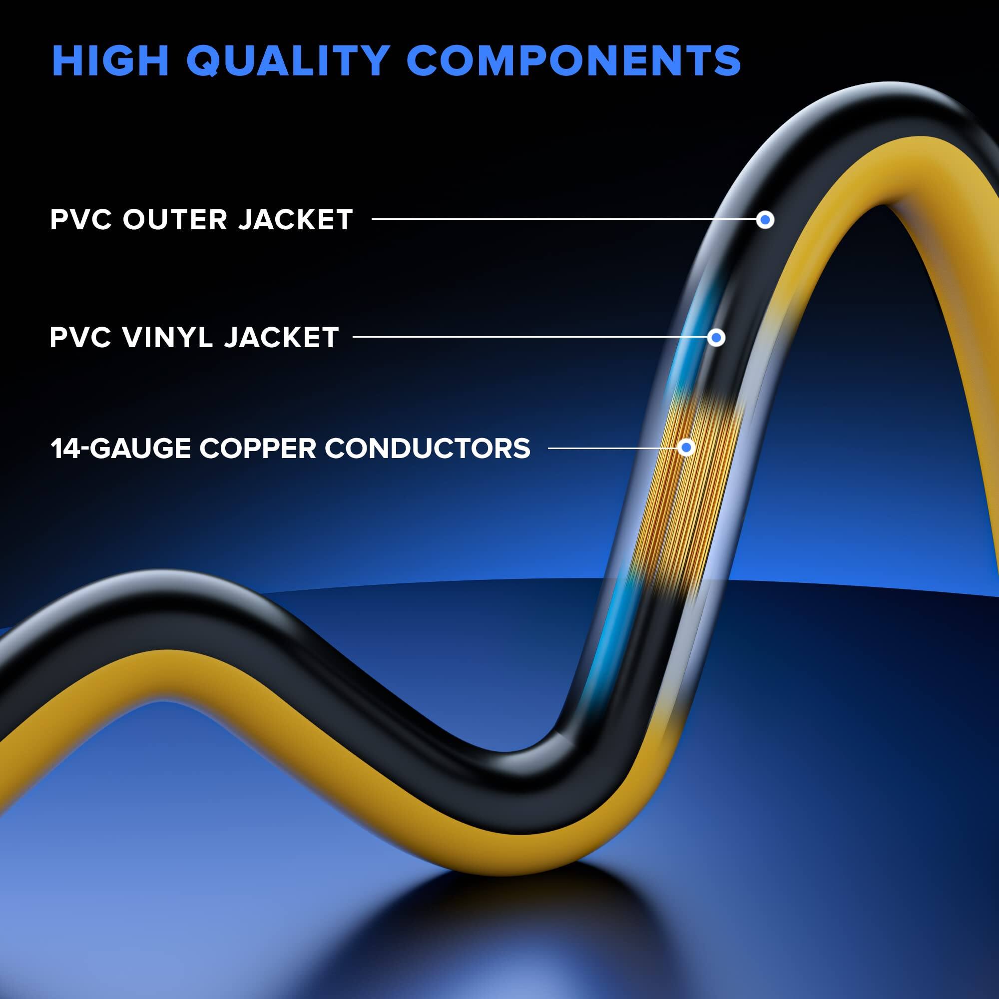 HIGH QUALITY COMPONENTS

- PVC OUTER JACKET
- PVC VINYL JACKET
- 14-GAUGE COPPER CONDUCTORS