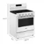 The text on the image reads: "47.875" H MAYTAG 28" D 29.875" W." This information indicates that the oven is a Maytag model with a height of 47.875 inches and a width of 29.875 inches.