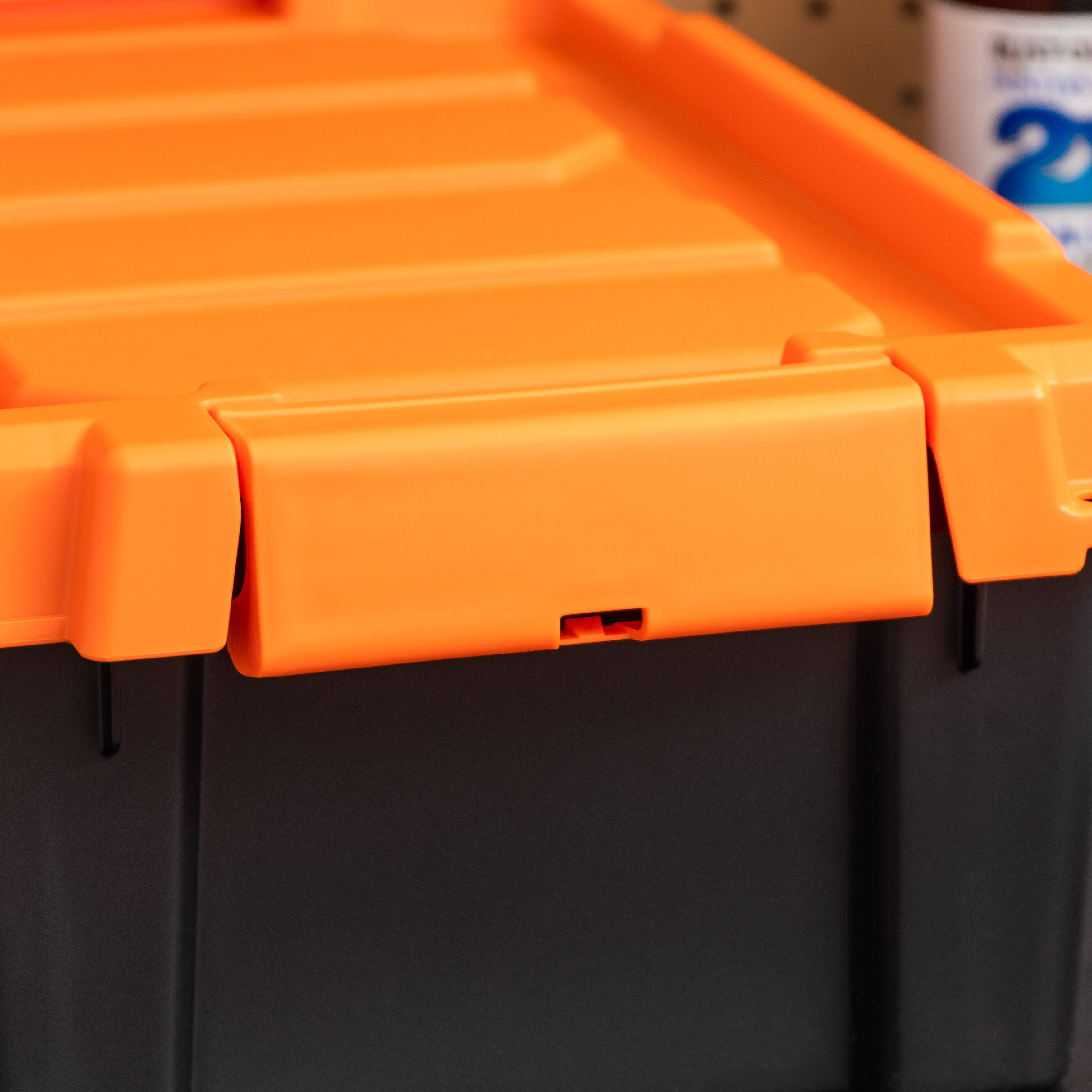 Alt View 5. IRIS USA - IRIS USA Lockable Heavy Duty Plastic Storage Bins Container with Lids and Secure Latching Buckles - Black/Orange.