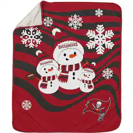 Pegasus - Tampa Bay Buccaneers 60'' x 70'' Snowman Sherpa Holiday Throw Blanket - Multicolor