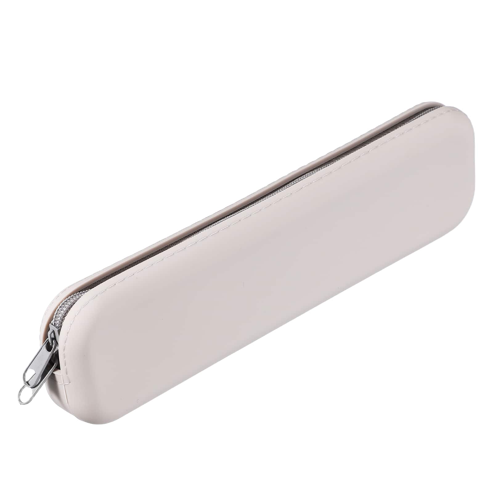 Unique Bargains - 1pc Rectangular Silicone Pen Case, Small Pencil Pouch w/ Zipper, Waterproof Storage for Travel - Gray