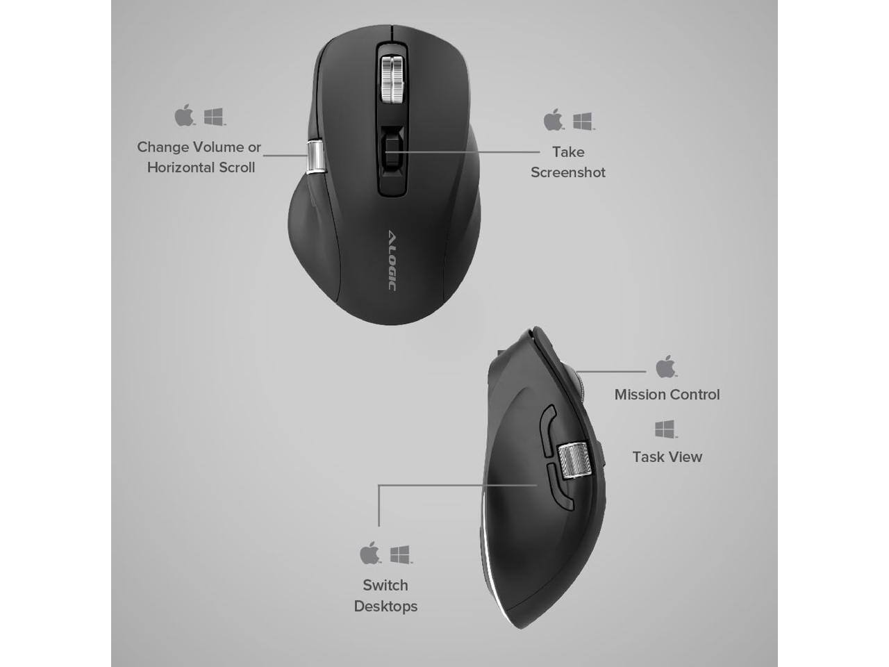 Change Volume or Horizontal Scroll  
Take Screenshot  
Mission Control  
Task View  
Switch Desktops