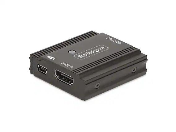 The corrected text from the image is:
"StarTech.com
INPUT
OUTPUT"