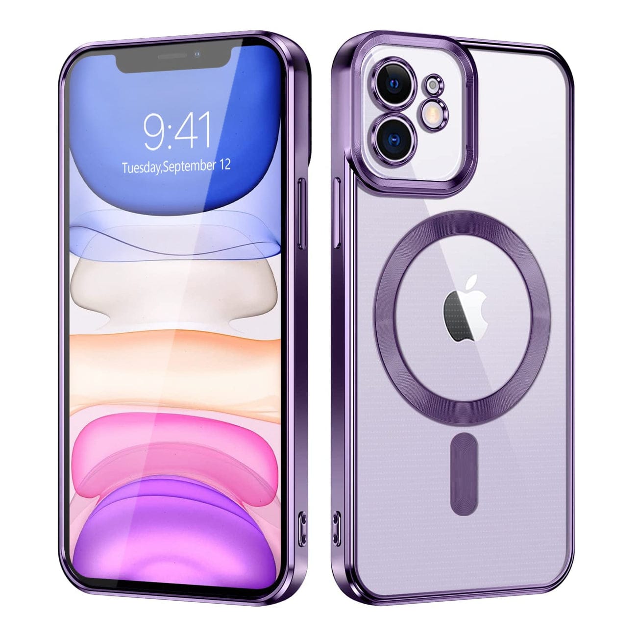 Reiko - Magnetic Wireless Charging Tpu Bumper Case For Iphone 11 In - Purple
