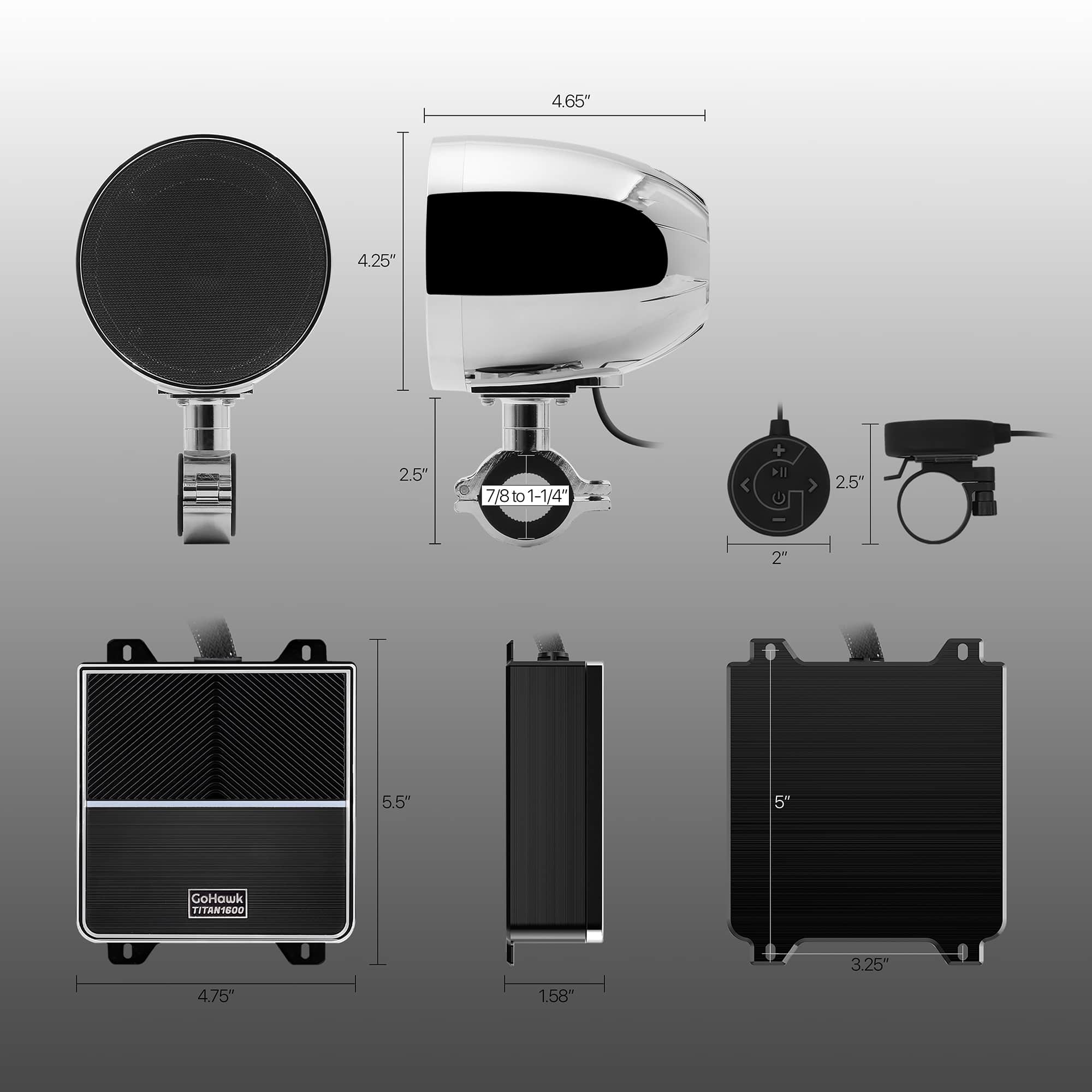 GoHawk Motorcycle Speakers | 4.25