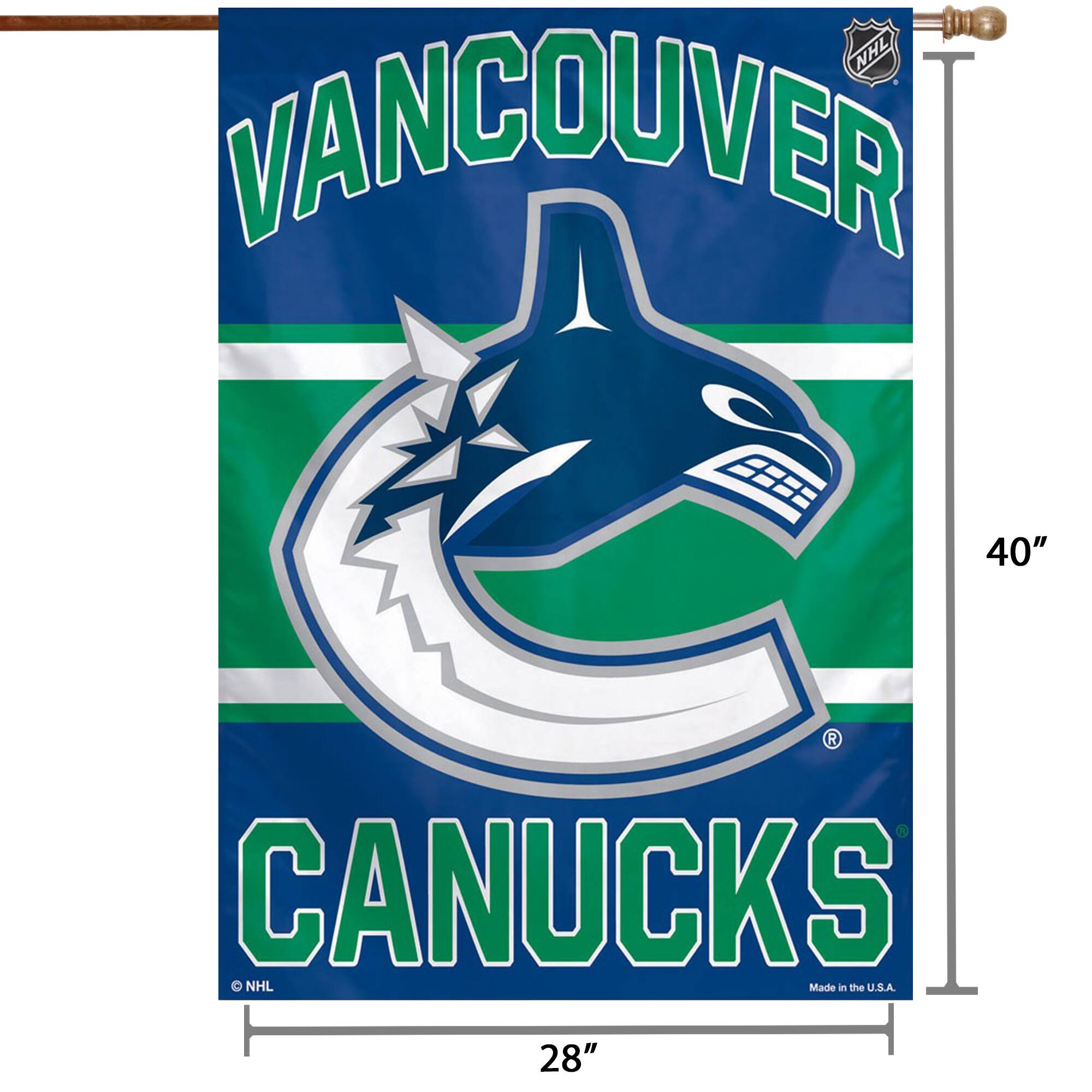 NHL Vancouver Canucks  
Made in the U.S.A.  
40" x 28"