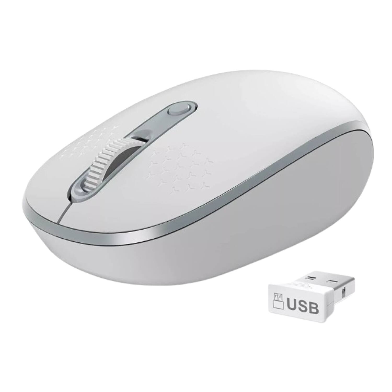 Front. Stock Preferred - Portable Wireless Mouse 2.4GHz Silent Optical USB Light Grey - Grey.