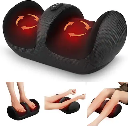 Front. Core Tech - Shiatsu Foot and Calf Massager with Heat, Rolling Massage, 3 Intensities and 15-Minute Timer - Black.