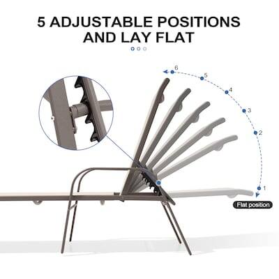 5 Adjustable Positions and Lay Flat

6 5 4 3 2 1

Flat position