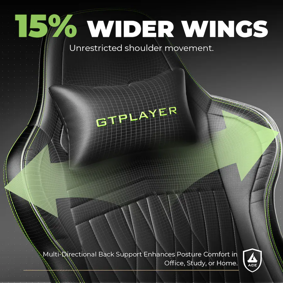 GTPlayer PC Gaming Chair with Speakers Video Computer Chair Green BBY ...