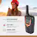 The text on the image is already grouped and correctly written. It describes the features of a walkie talkie, including Vox Transmission, Call Tones, and Channel Scan.