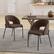 Back. Costway - Dining Chair Set of 4 with High-density Sponge Cushion Sturdy X-shaped Frame - Brown.