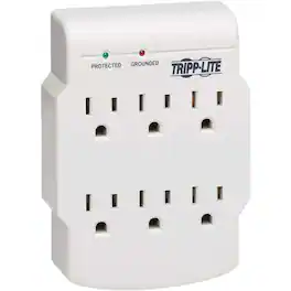 Eaton Tripp Lite Series Protect It! 6-Outlet Low-Profile Surge Protector, Direct Plug-In, 750 Joules, Diagnostic LED - White