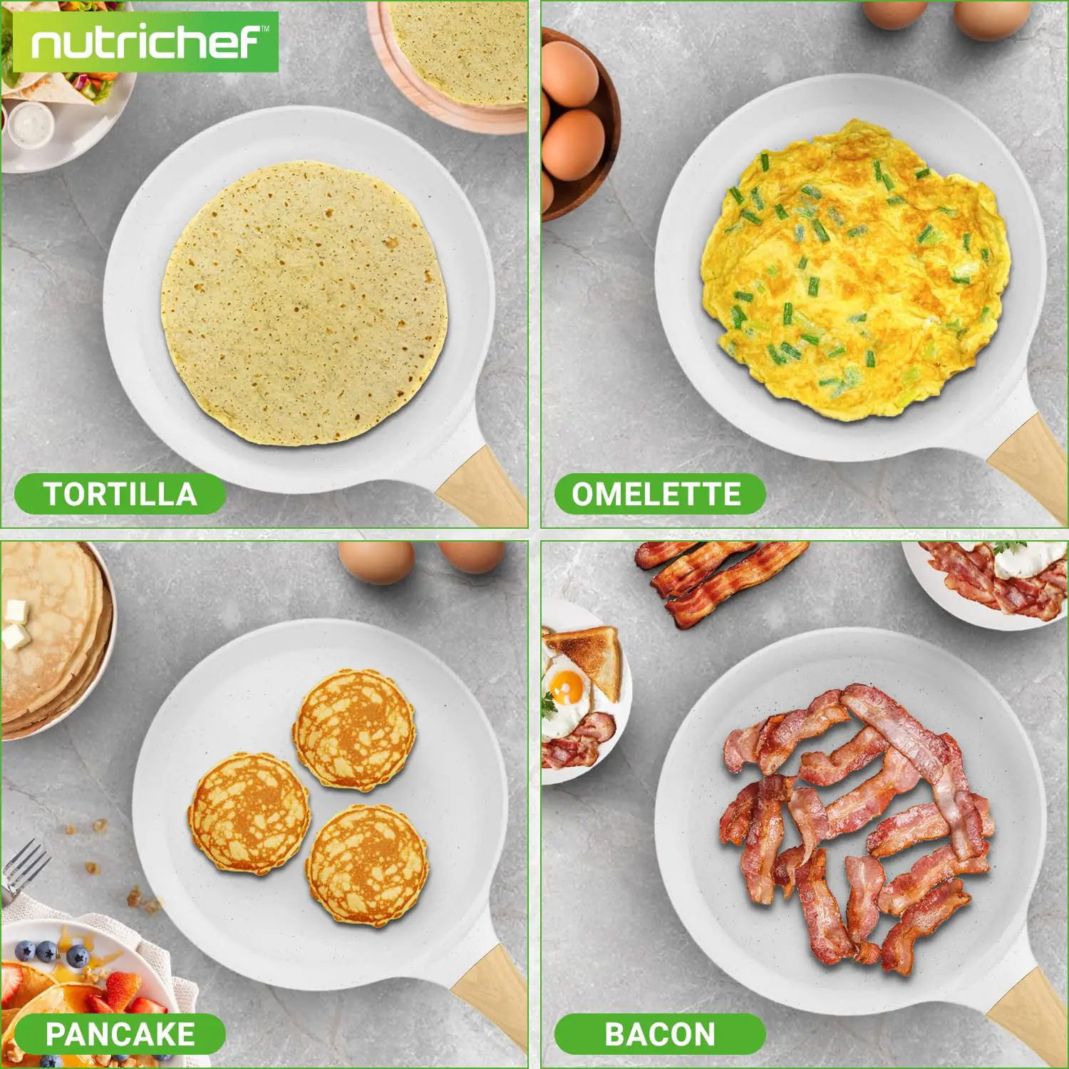 nutrichef TORTILLA OMELETTE PANCAKE BACON
