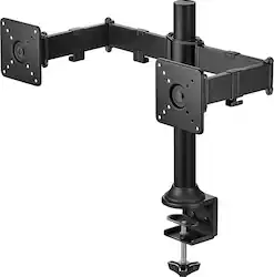 Insignia™ - Dual-Screen Desktop Mount for Monitors up to 32” Wide - Black - Front_Zoom