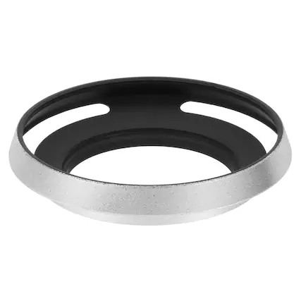 Front. Unique Bargains - 40.5mm Lens Hood, Universal Metal Thin Hollow Curved Screw-in Vented Lens Hoods for Fujifilm for Pentax - Silver.