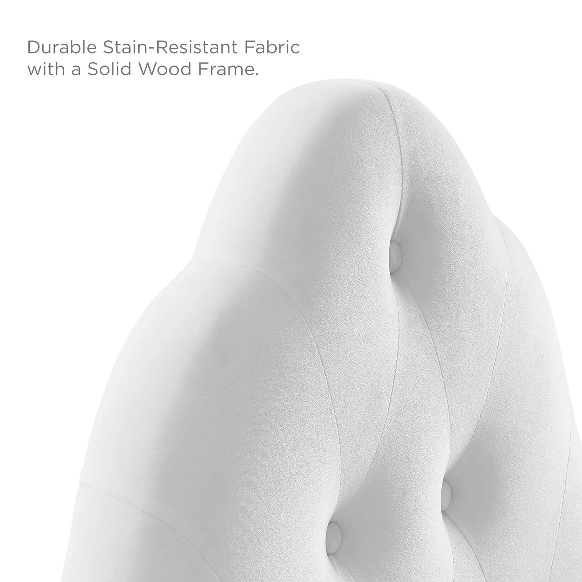 Durable Stain-Resistant Fabric with a Solid Wood Frame.