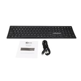 RadioShack - 3-in-1 Curved Ergonomic Keyboard (2607174): 111 keys, USB/BT5.1/2.4GHz, multi-device, curved, rechargeable - Black