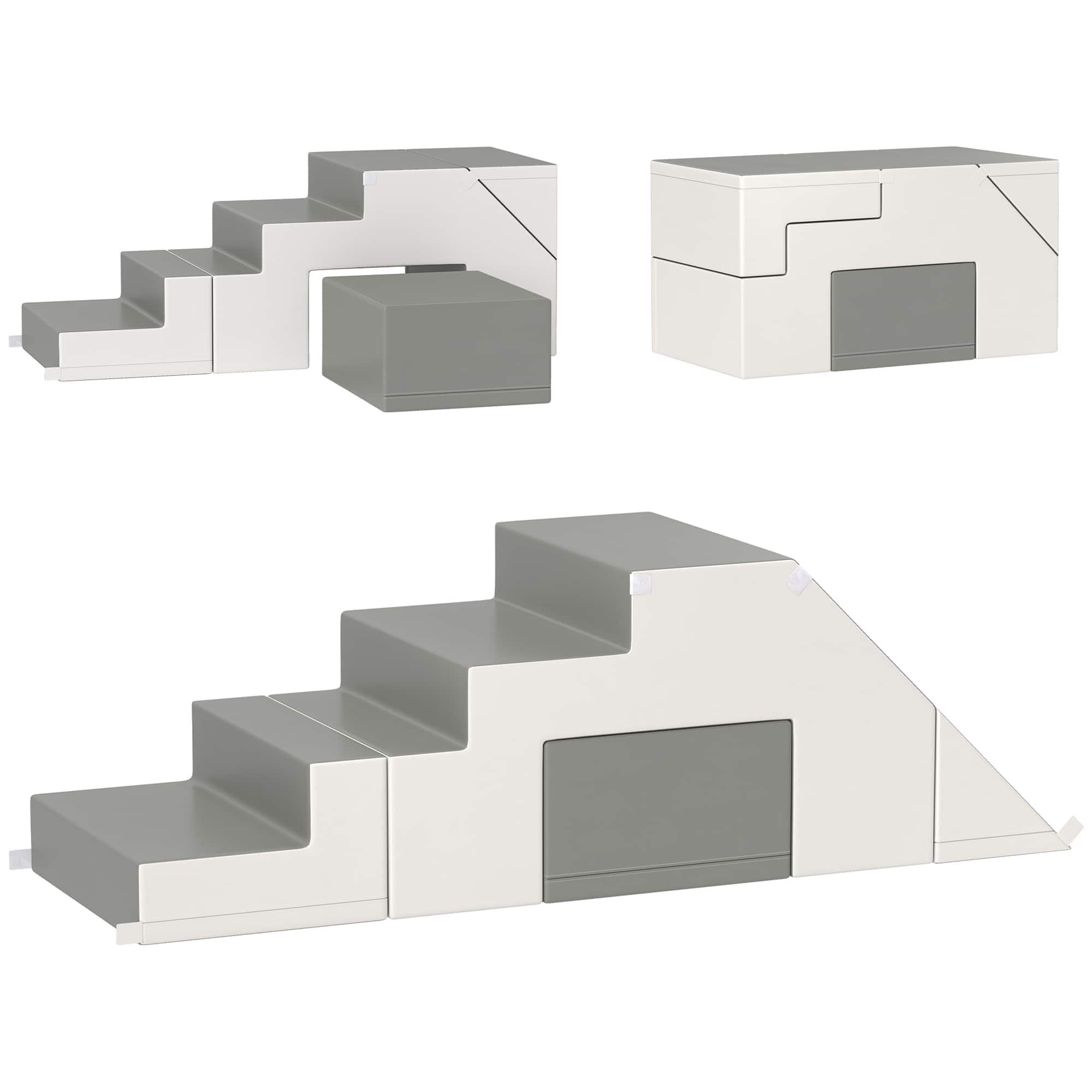Siljoy - 2-Piece Soft Foam Climbing Set, Reconfigurable Kids Slide & Steps, 132lb Capacity, Ages 1-3 - Light Gray price history on PriceWatchPro
