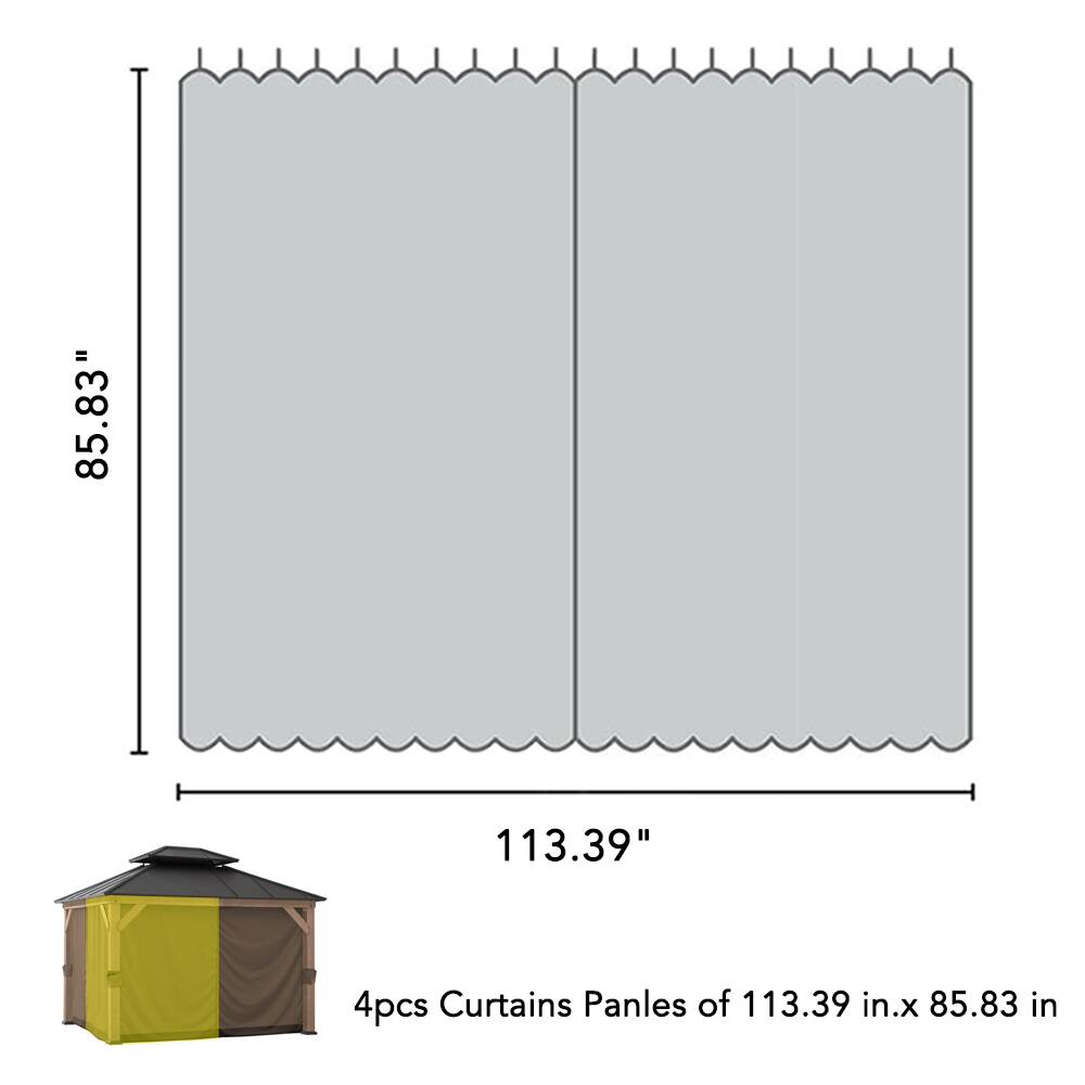 85.83" 113.39"  
4pcs Curtains Panels of 113.39 in. x 85.83 in