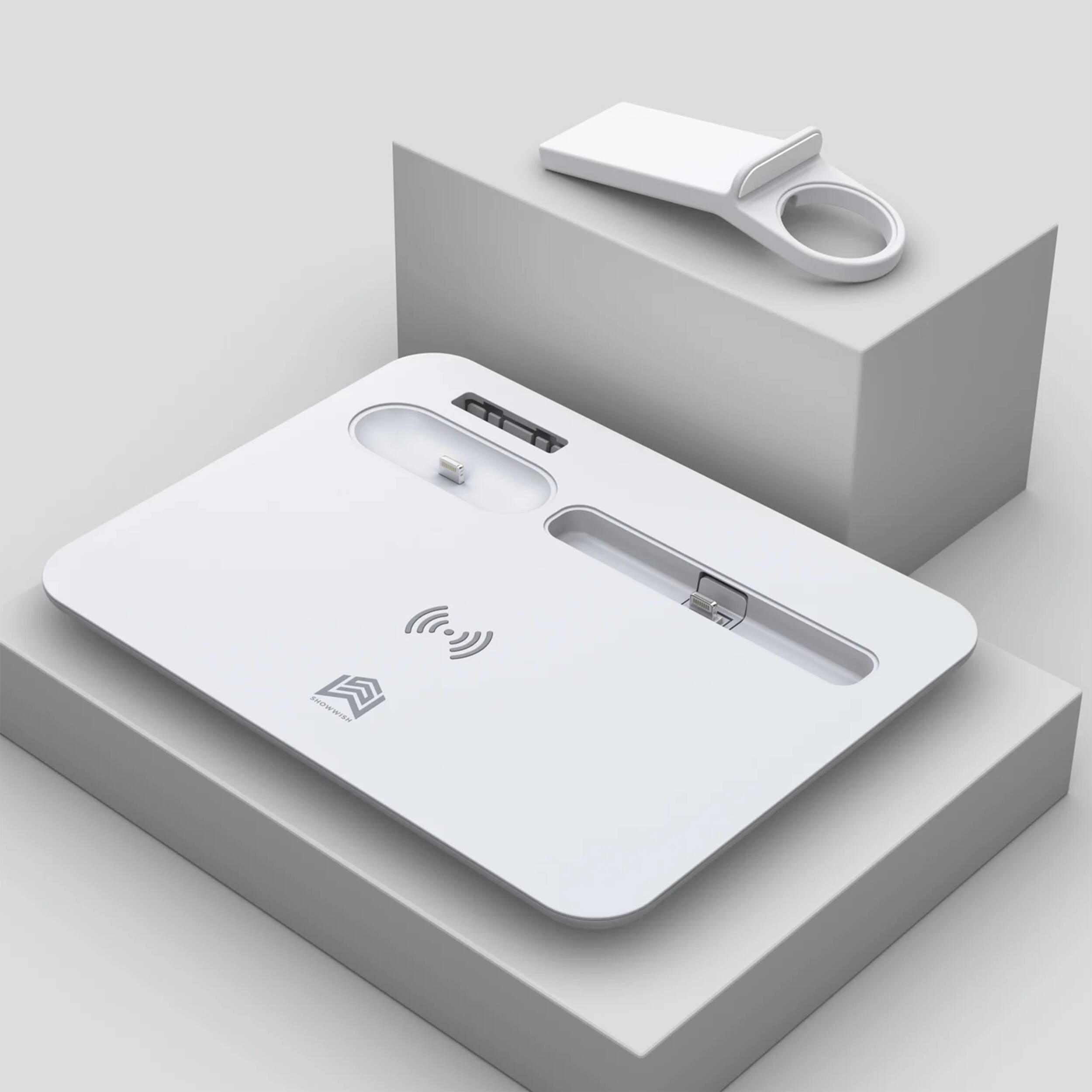 Alt View 1. Trexonic - 4 in 1 Fast Charge Wireless Charging Station - White.