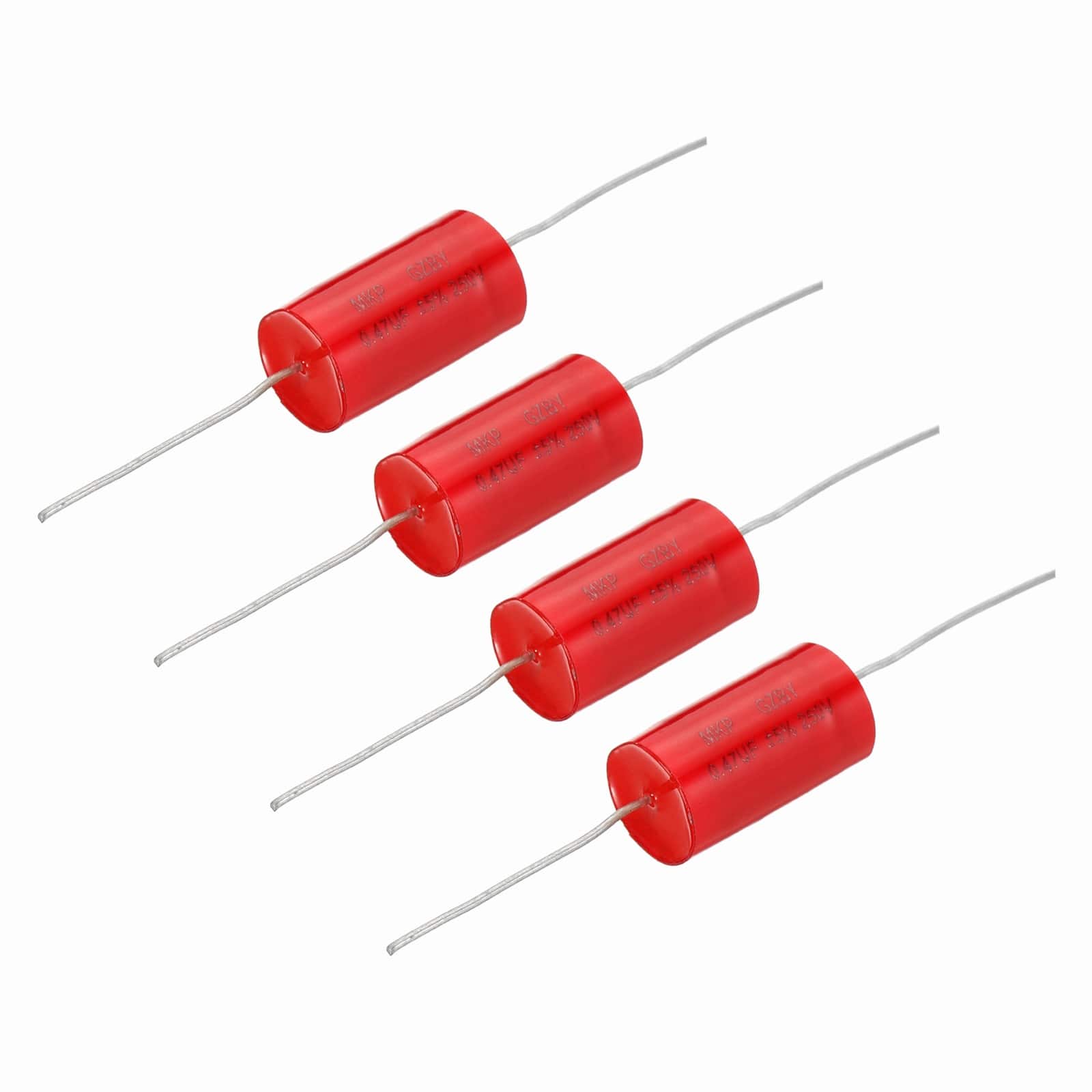 Unique Bargains - 4pcs 0.47uf Frequency Divider Capacitor, 250V Axial Audio Speaker Crossover MKP Film Capacitor - Red price history on PriceWatchPro