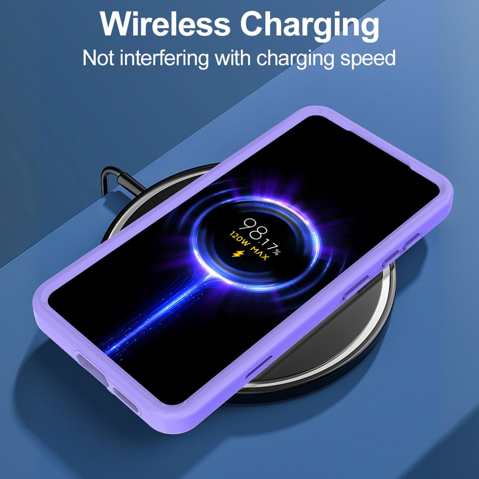 Wireless Charging  
Not interfering with charging speed  
120W 98.17% MAX