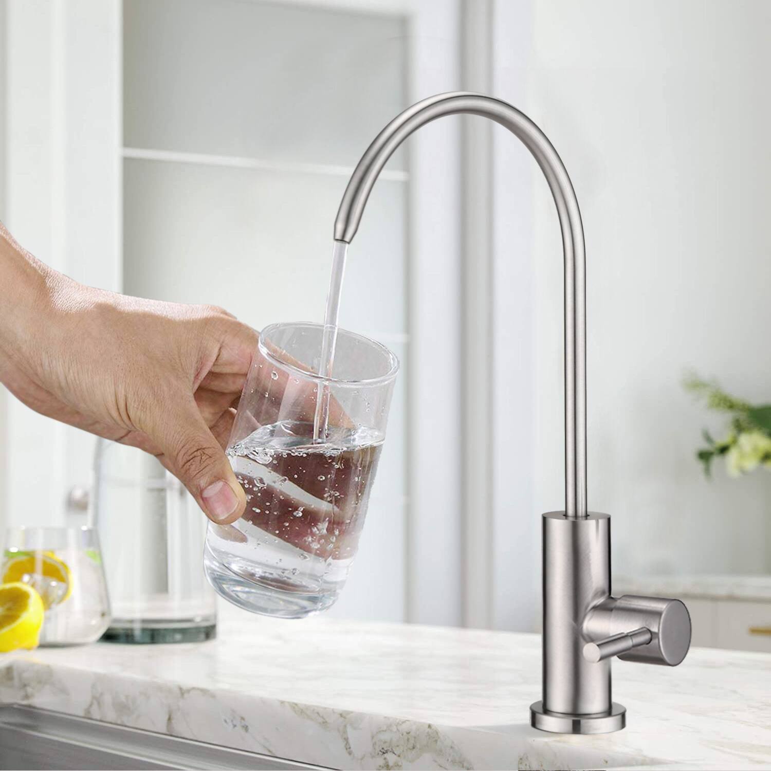Alt View 1. APRILSOUL - Kitchen Water Filter Faucet Drinking Water Faucet - Brushed Nickel.