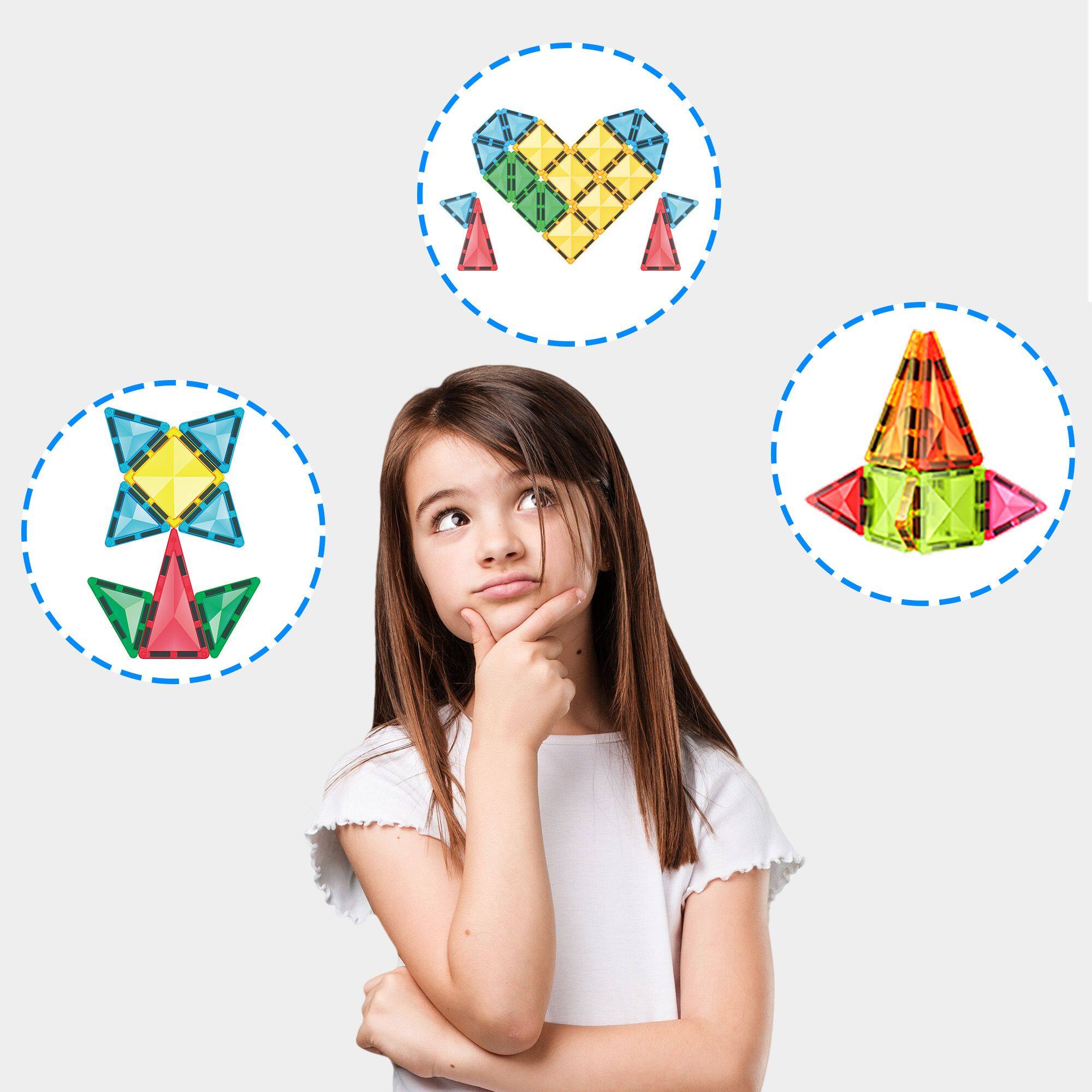 Alt View 4. Everplay - Everyplay Magnetic Tiles For Kids, Mini Construction STEM Building Blocks Educational Toy, 24PCS - Multicolor.