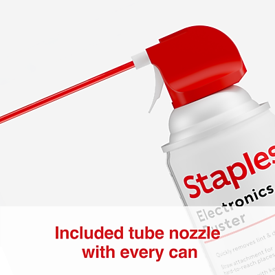 Staples Electronics Included tube nozzle uster lint & 2 with every can Quickly removes for Straw hand-to-reach attachment places ke ith