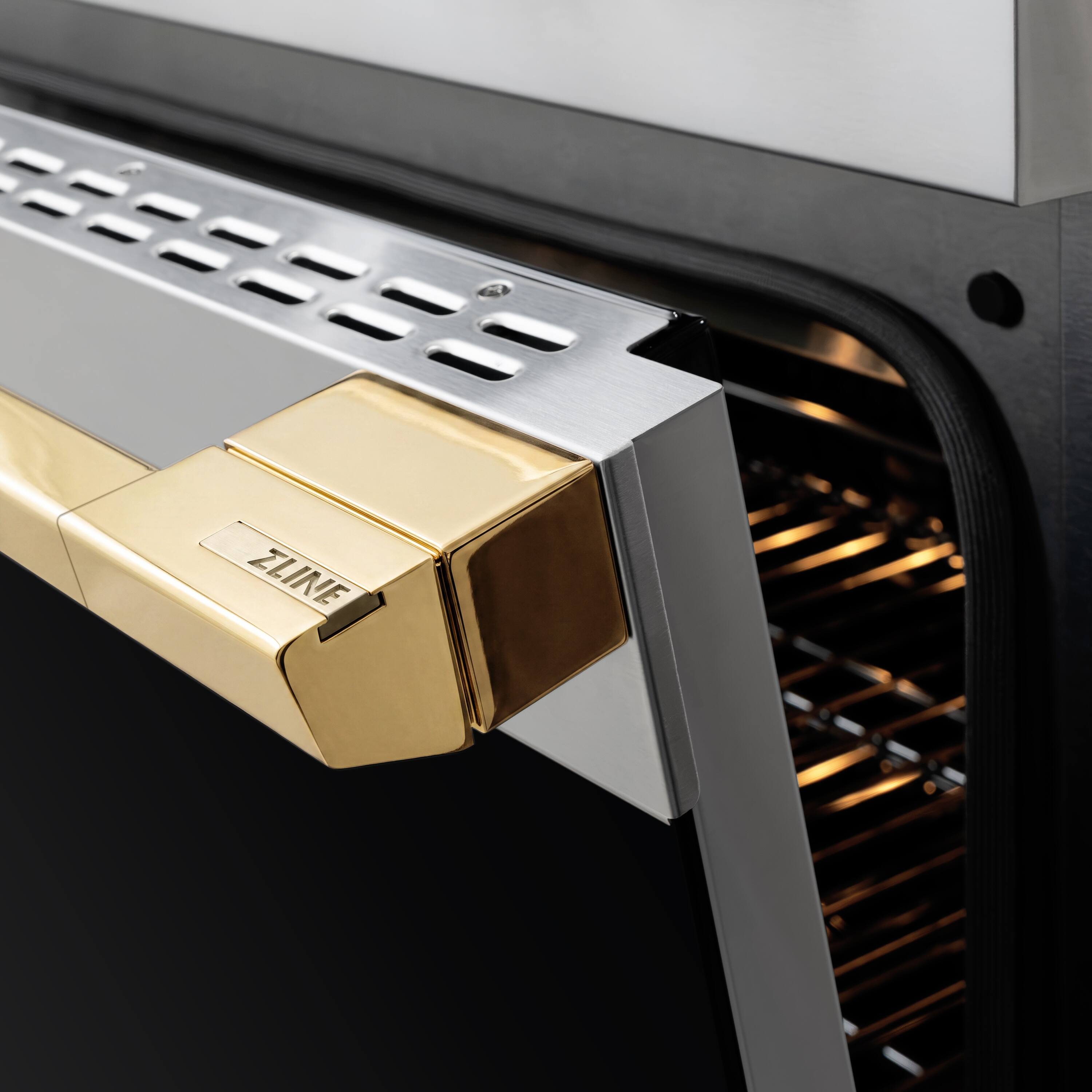Alt View 11. ZLINE - Autograph 30 in. 4.2 cu. ft. Marino Freestanding Induction Range with 4 Burners and Convection Oven w/ Gold Accents - Stainless Steel.