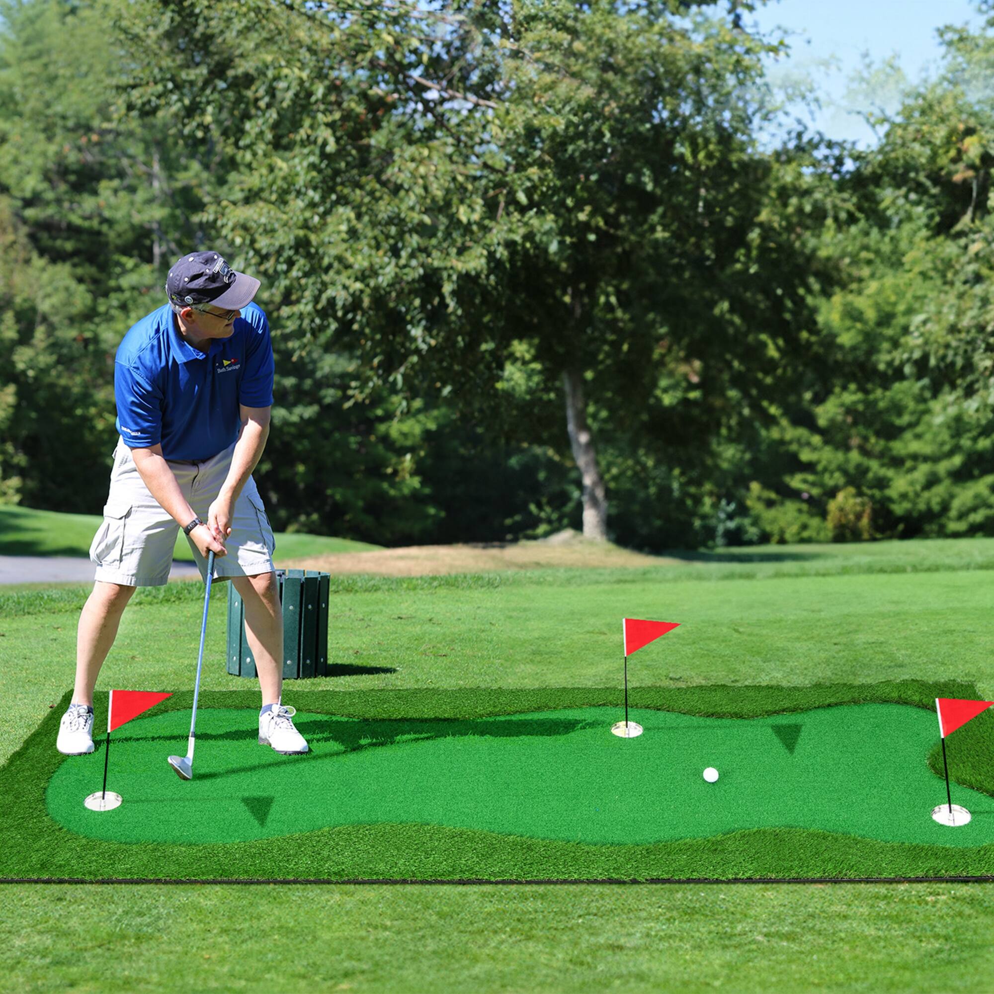 Alt View 3. Costway - Costway 10 x 3.3 FT Golf Putting Green Professional Golf Training Mat with 2 Golf Balls - Green.