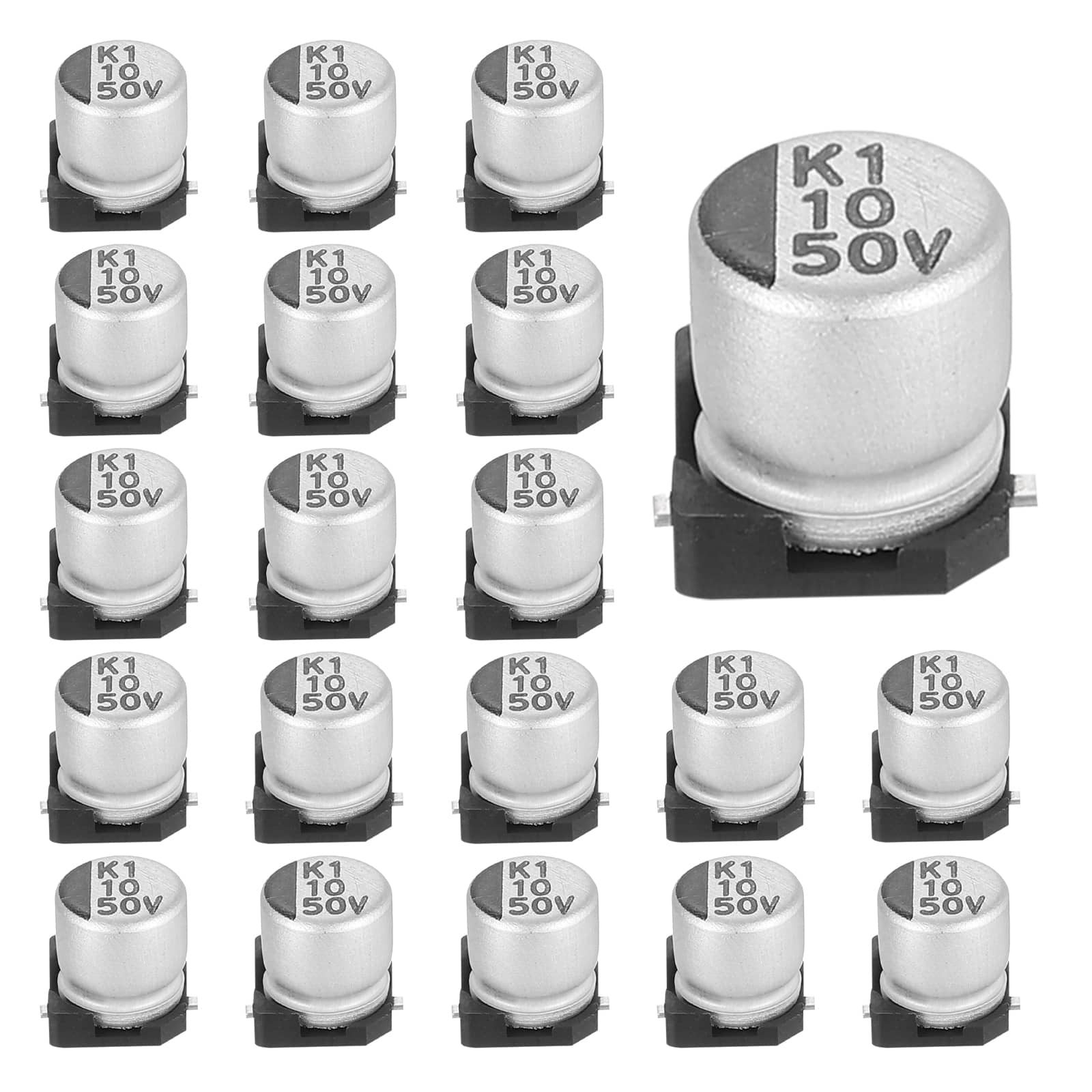 Unique Bargains - 10uF 50V SMD Aluminum Electrolytic Capacitor, Low Impedance, 5x5.4mm, 20pcs, for TV/Computer/DIY - Silver price history on PriceWatchPro