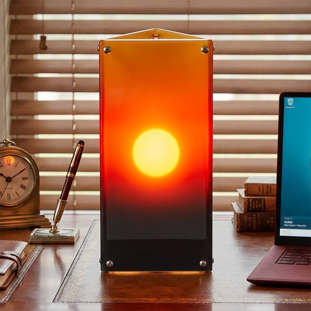 Angle. E.P. Light - Sunrise & Sunset Triangle Table Lamp - MULTICOLOR.