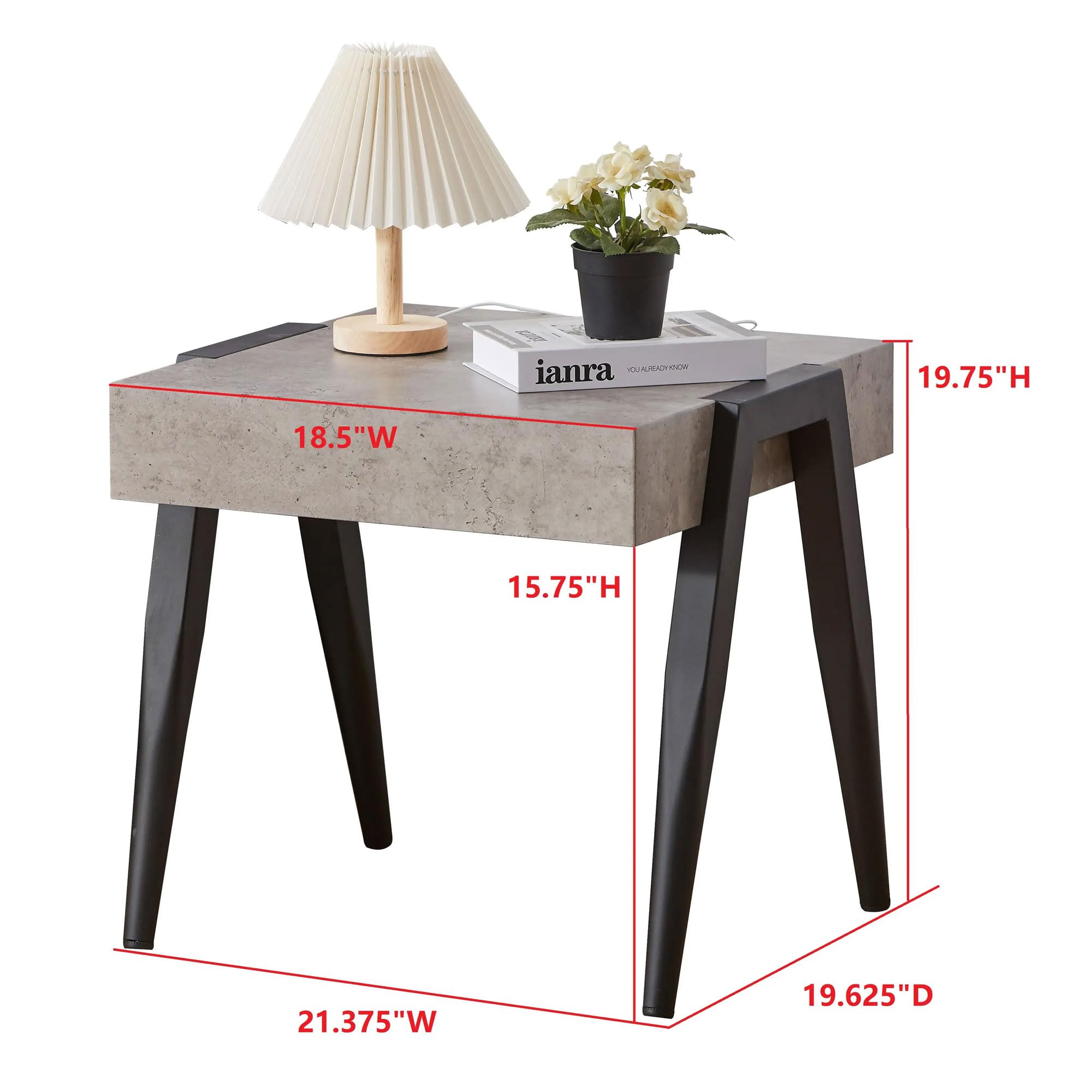 ianra  
19.75"H  
18.5"W  
15.75"H  
21.375"W  
19.625"D