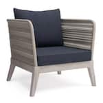 Simpli Home - Santiago Outdoor Conversation Chair - Slate Grey