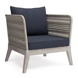Simpli Home - Santiago Outdoor Conversation Chair - Slate Grey