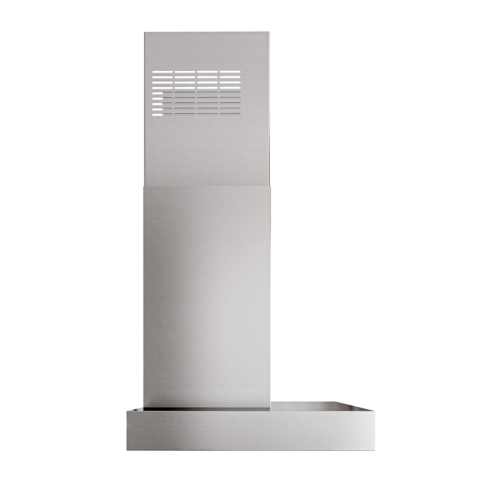 Left. Onefly - 30 Inches - Externally Vented - Wall Mount Range Hood - silver.