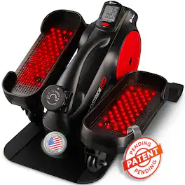 LifePro - Under Desk Elliptical Exercise Machine with Red Light Pedal Exerciser Portable Leg Exerciser - Black