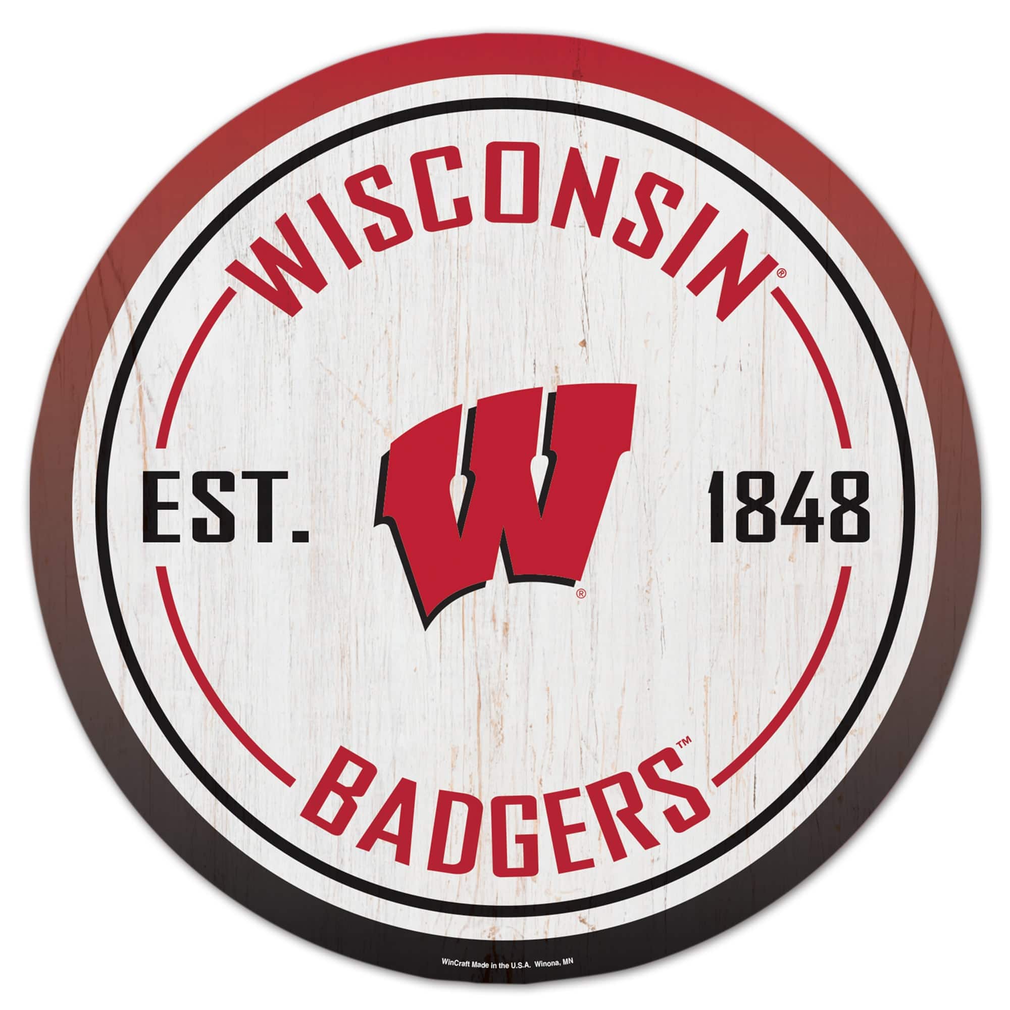 WinCraft - Wisconsin Badgers 14" Established Year Circular Wood Sign - Multicolor