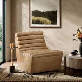 Corbin Vegan Leather Armless Accent Chair by Modway - Toast