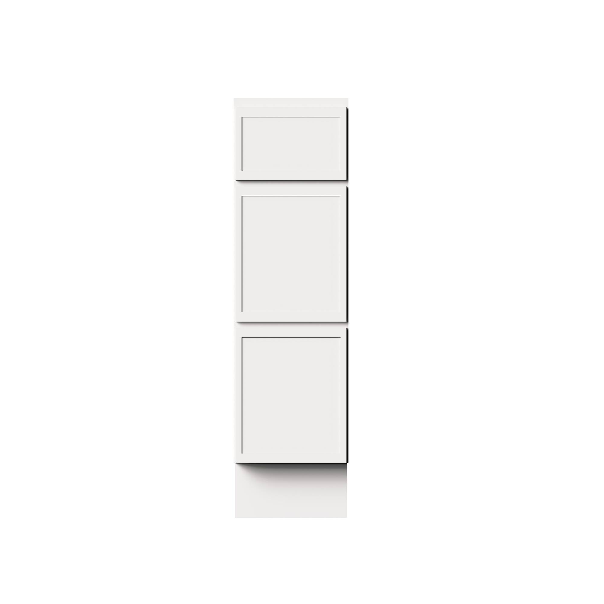Alt View 1. Boyel Living - 15-in W x 34.5-in H x 24-in D Slim Shaker RTA Kitchen 3-Drawer Base Cabinet with Soft-Close Drawers - Snow White.
