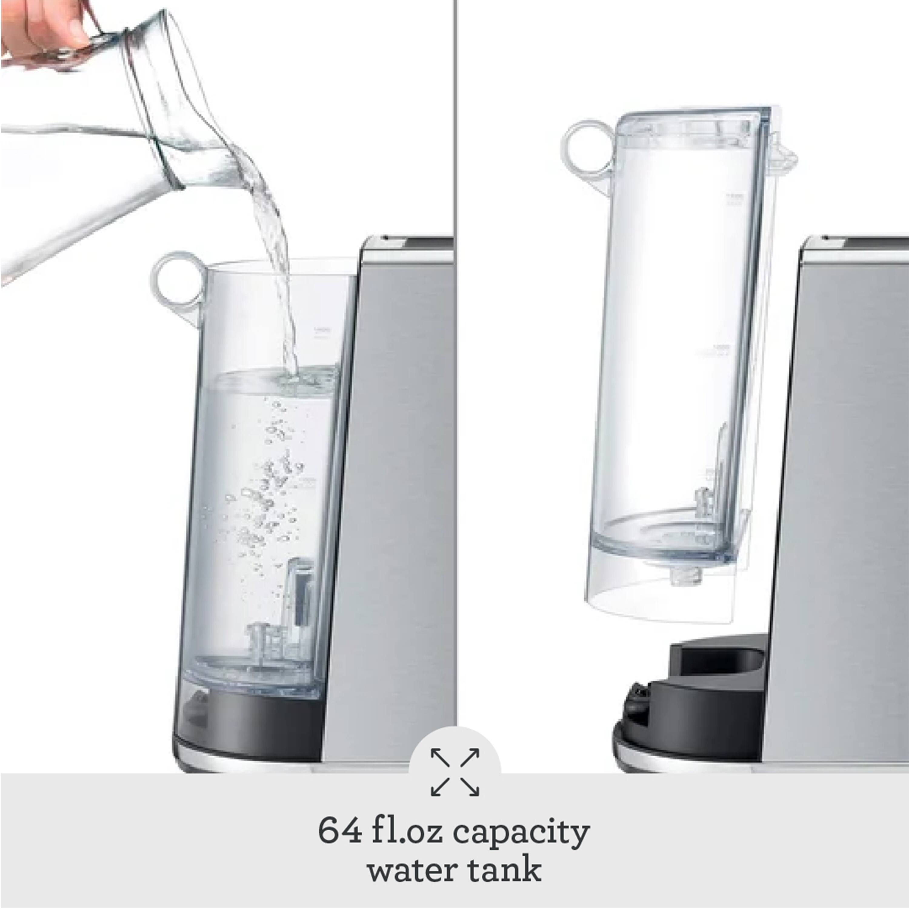 64 fl.oz capacity water tank