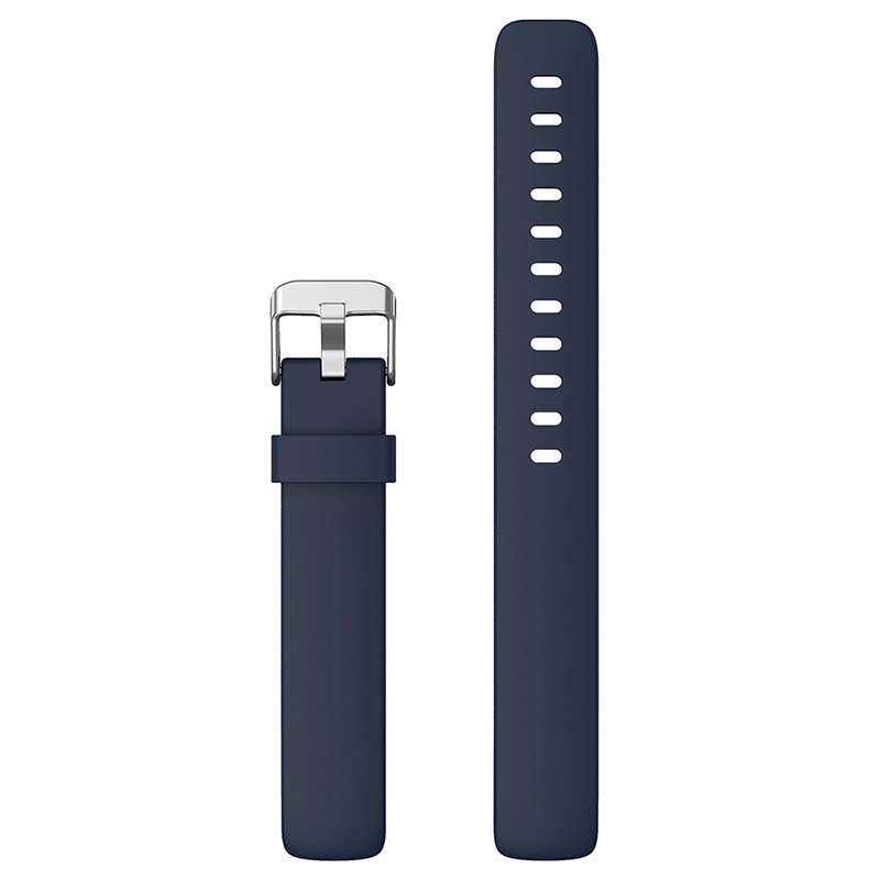 Left. StrapsCo - Active Band Silicone Rubber Watch Strap For Fitbit Inspire 2 (Short-Medium) - Navy Blue.