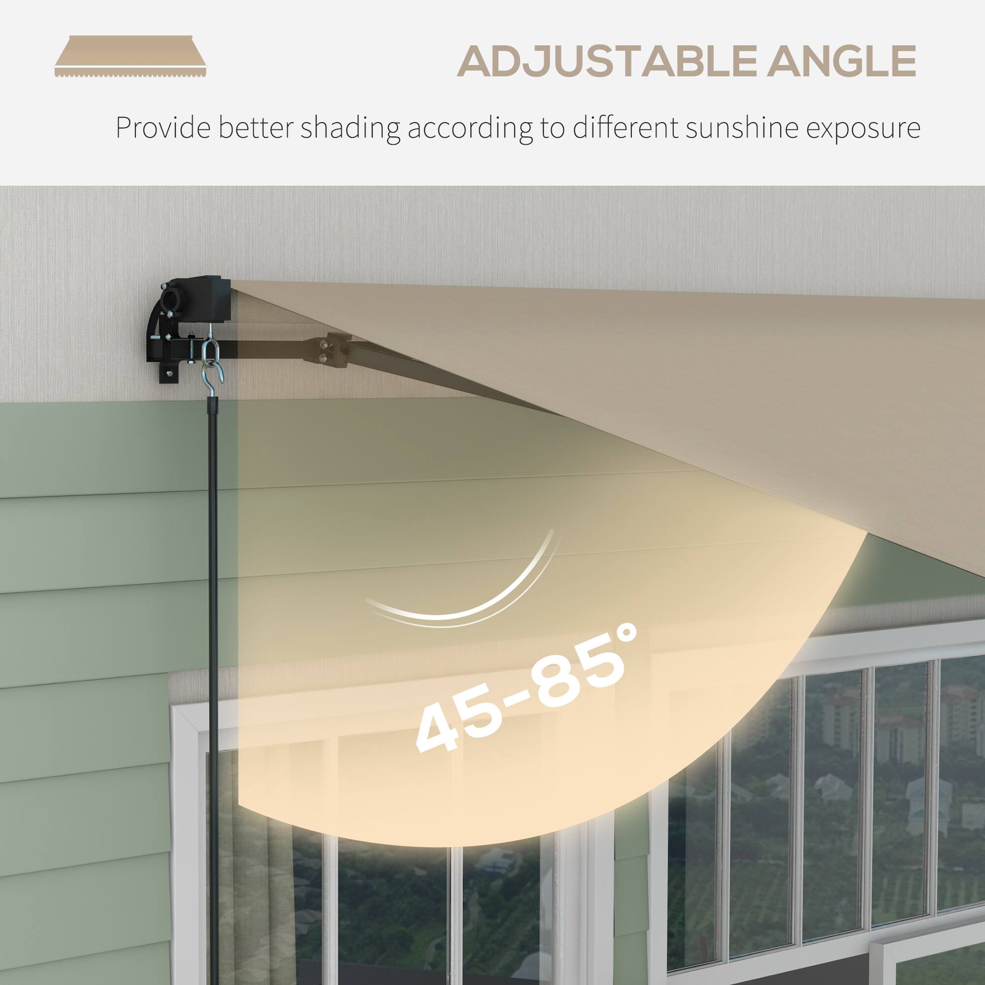 ADJUSTABLE ANGLE
Provide better shading according to different sunshine exposure
45-85°