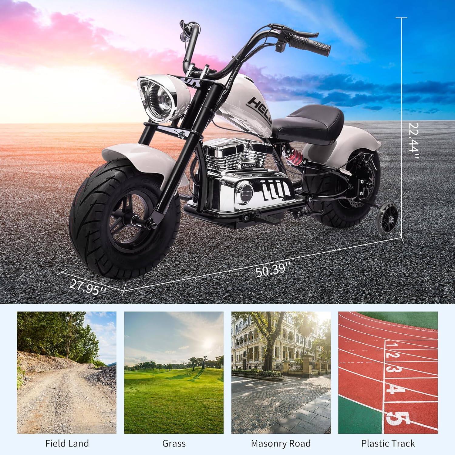 - HEL MALIFE
- 22.44"
- 27.95"
- 50.39"
- Field Land
- Grass
- Masonry Road
- Plastic Track