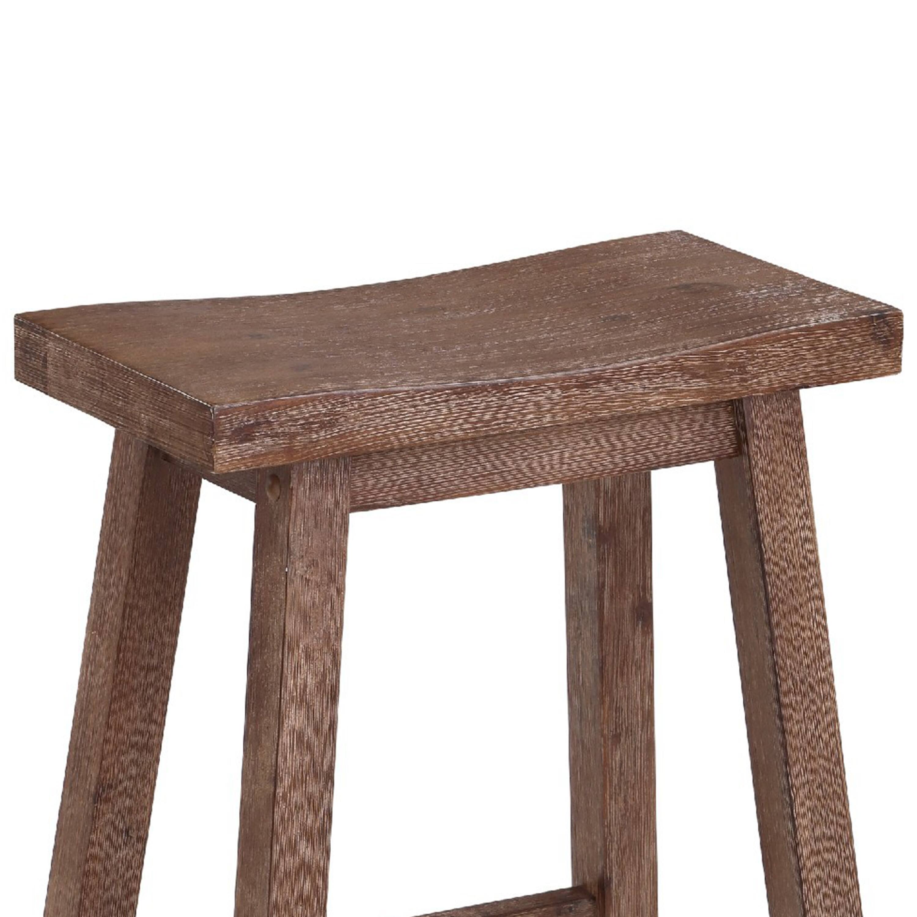 Alt View 5. Manhattan Lane - Wooden Frame Saddle Seat Counter Height Stool with Angled Legs - Brown.